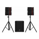 Alquiler Pack PA Audibax Seattle 500 + 1000 con Mesa, Micros y Monitores